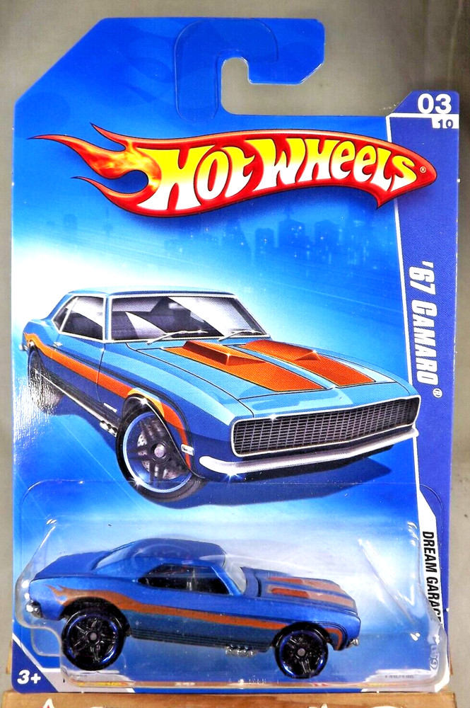 2009 Hot Wheels #149 Dream Garage 3/10 ’67 CAMARO Satin Blue Variant w/Blk Pr5Sp
