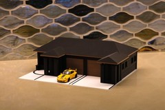 1:64 Scale Diorama House with 2 Car Garage | 3D Printed Display for Diecast Cars