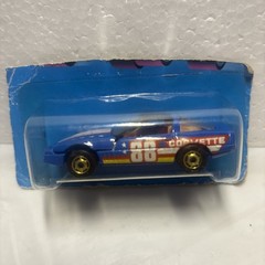 HOT WHEELS ORIGINAL 1989 CHEVY 80’S CORVETTE BLUE GHO GOLD HOT ONES CUT CARD