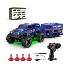 1/64 Scale Mini Alloy Truck RC Car with LED Lights, 2.4Ghz Remote