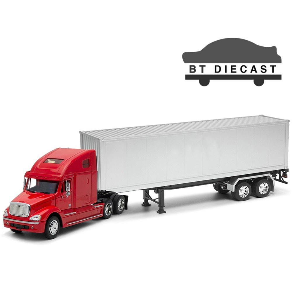 WELLY TRANSPORTER FREIGHTLINER COLUMBIA 1/32 with SILVER CONTAINER RED 32621