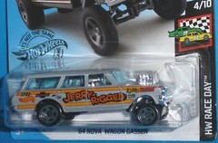 HOT WHEELS ’64 Chevy Nova Gasser Jerry Rigged 198/250 HW RACE DAY 4/10 1964 Gray