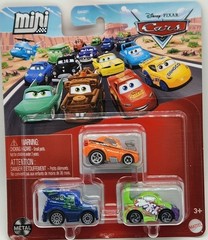 Disney Pixar Cars Mini Racers 3-Pack DJ Snot Rod Wingo GKG01 Mattel NEW Diecasts