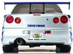 NISSAN SKYLINE GT-R (R34) RHD SILVER “FAST & FURIOUS” 1/12 BY KYOSHO KSR12007A