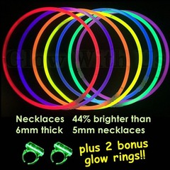 Glow Sticks Bulk Wholesale Necklaces, 100 22 Glow Necklaces, Glow 8-12 Hr, Conne