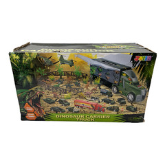 JOYIN Dinosaur Transport Car Carrier Truck with 12 Dinosaur and 12 Cars