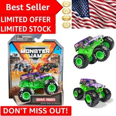 Die-Cast Grave Digger 1:64 Scale Truck – Imaginative Play for Ages 3 and Up