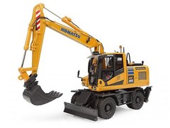 KOMATSU PW180-11 EXCAVATOR YELLOW 1/50 DIECAST MODEL BY UNIVERSAL HOBBIES UH8163