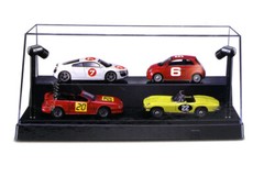 Collectible Display Case w. LED lights & Riser for 1/24 Diecast Model car BLACK