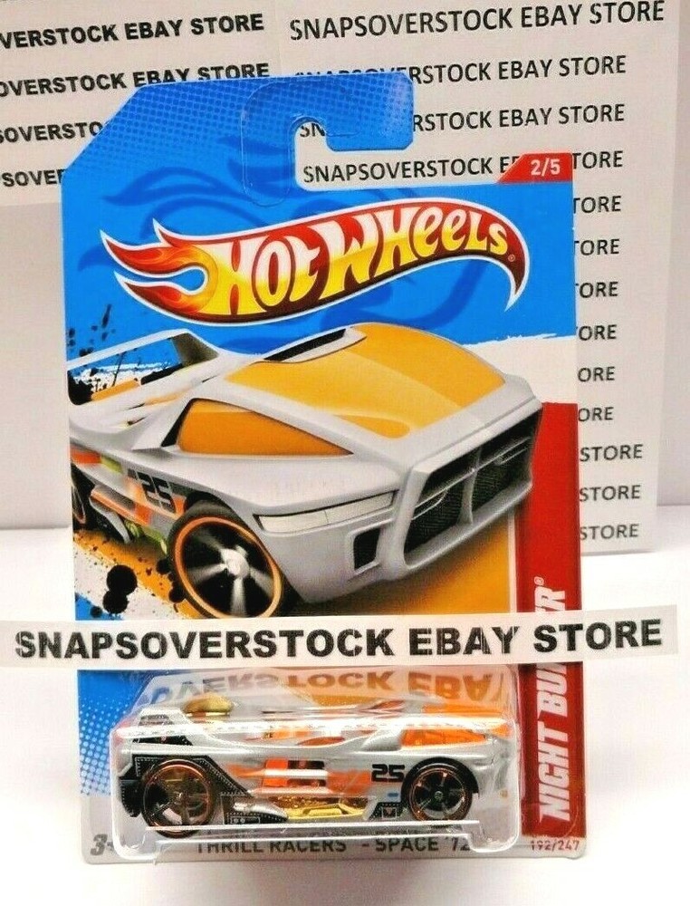2012 HOT WHEELS NIGHT BURNER, THRILL RACERS SPACE #2/5, HW #192, NICE CARD, VHTF