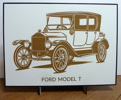 Ford Model T- Wood Engraved Plaque,Wall Art,Car Art,Free Standing,Display