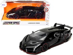 LAMBORGHINI VENENO MATT BLACK “HYPER-SPEC” 1/24 DIECAST MODEL CAR BY JADA 33615