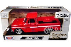 1966 CHEVROLET C10 FLEETSIDE PICKUP RED “MAXX” 1/24 DIECAST BY MOTORMAX 73355