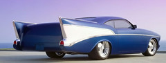 57 Chevy Classic Custom Concept Hot Rod Race55Promo Car Carousel BLU 124 118 112