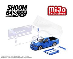 SHOOM64 2003 Dodge Ram SRT-10 Pickup Electric Blue Pearl / White Stripes 1/64
