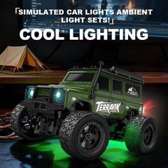 1/64 Scale Mini Alloy Truck RC Car with LED Lights, 2.4Ghz Remote