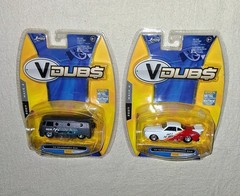 Lot x2 Jada VDubs Wave 4 ’62 Volkswagen Bus Torpedo, ’59 Volkswagen Karmann Ghia