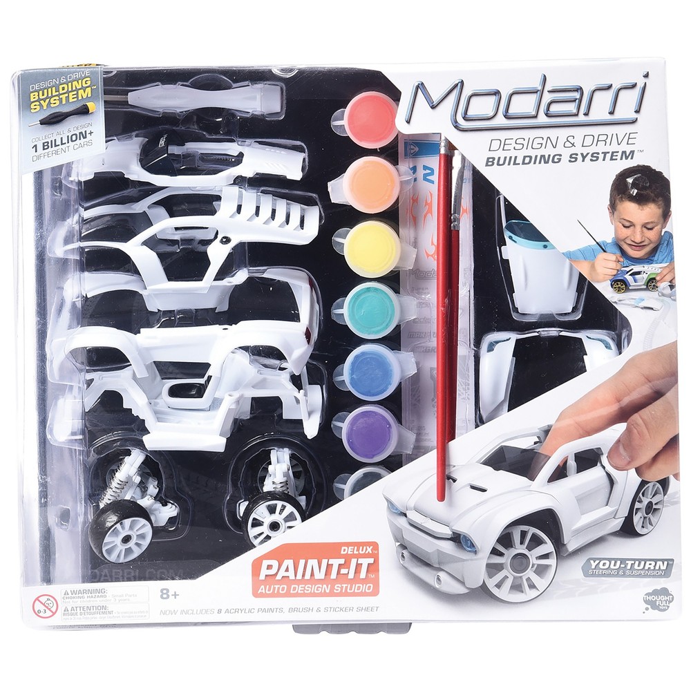 Modarri: Deluxe Paint It Auto Design Studio – DIY Design & Build Toy Car,Ages 6+