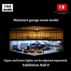 Diorama 1:64 Parking Lot Model LED Lighting Diecast Garage Model Display Case US