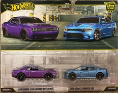 2026 Hot Wheels Premium 2 pack 2018 Dodge Challenger Demon & 2015 Charger SRT