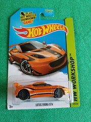 2014 Hot Wheels LOTUS EVORA GT4 Orange 193/250 GREAT CARD All Stars KMART COLOR