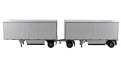 Diecast Masters 91036 Wabash National 28′ Pup Trailers White 1/50 Scale Model