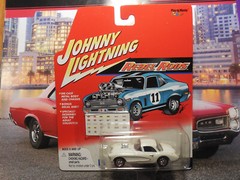 Johnny Lightning 1957 Chevy Corvette Gasser White Rebel Rods with Car Decals