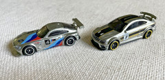 Lot of (2) Hot Wheels ZAMAC silver series: BMW Z4 M & Mercedes Benz C63 AMG
