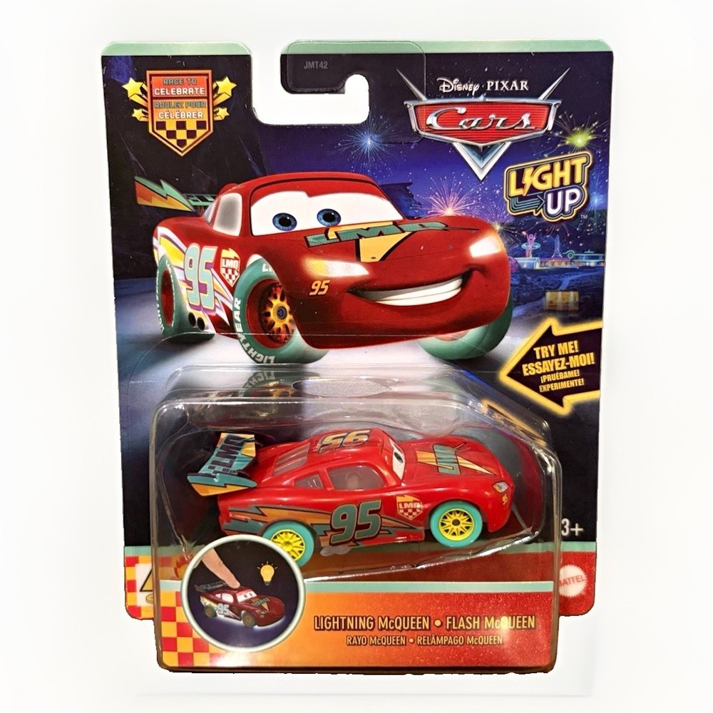 2026 Race to Celebrate Mattel Disney Pixar Cars Light Up Lightning McQueen 1:55