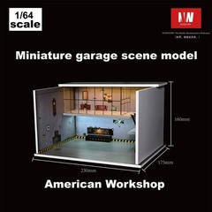 Diorama 1/64 Diecast Car Garage Model LED Lighting Parking Lot Display Case US