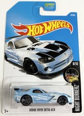 2015 Hot Wheels Night Burnerz 8/10 Blue Speed Hunters Dodge Viper SRT10 ACR #47