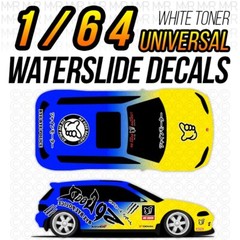 1/64 NO GOOD RACING SHARK Custom White Toner WaterSlide Decal for Hot Wheels