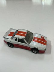 Matchbox 1985 Pontiac Fiero GT Model Toy Car 1:64 Scale White Red Orange