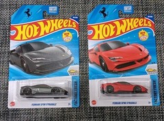 LOT OF 2 Hot Wheels Ferrari SF90 Stradale Black/Gray + Red Factory Fresh P Case