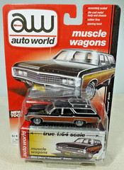 Auto World Muscle Wagons Black 1969 Chevy Kingswood Estate 1/64