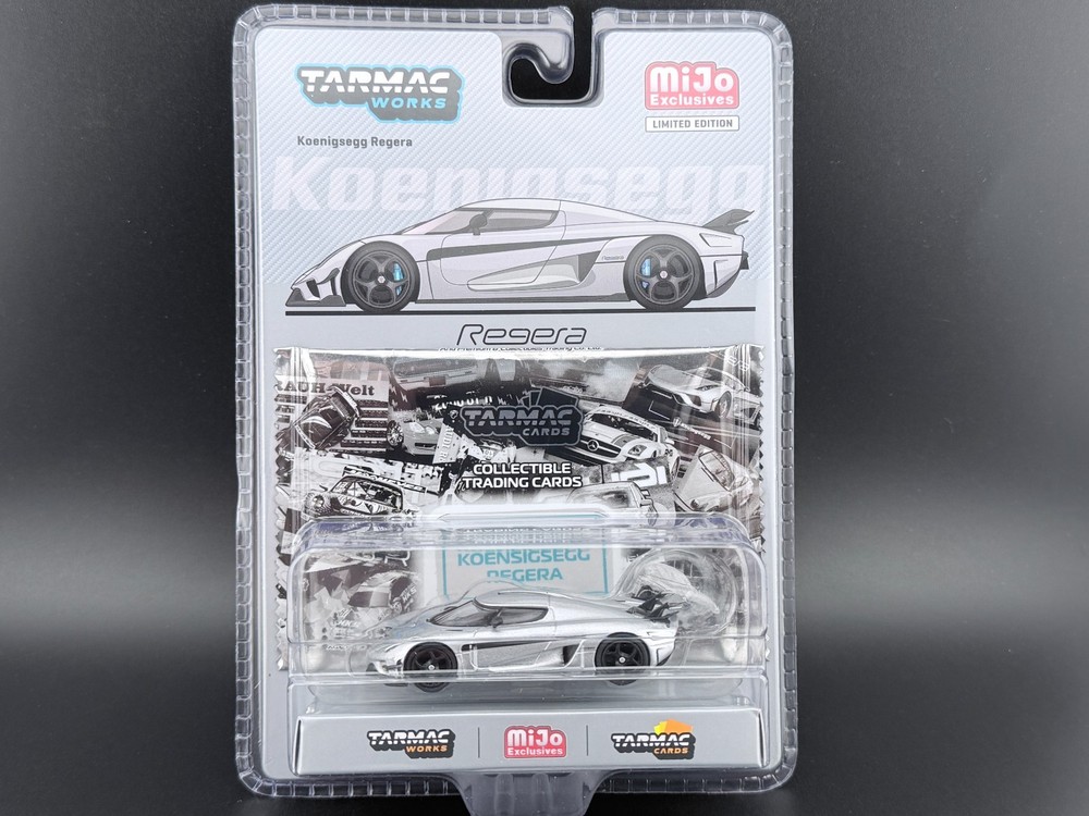 Tarmac Works Koenigsegg Regera with Trading Cards Pack Silver Global64 1/64