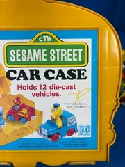 5 Vintage Sesame Street Die Cast Cars 1980s & School Bus Case – Ernie – Big Bird
