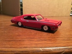 1969 Pontiac GTO Red. Muscle Car W/ RR racing champion loose