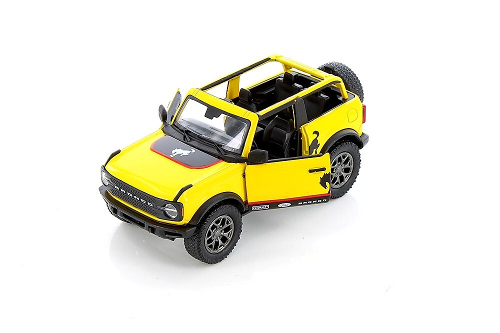 5438DFA 2022 BY KINSMART Ford Bronco Hard Top 1:34 Scale Diecast yellow(NO BOX)