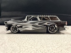 2006 55 CHEVY NOMAD Maisto Pro Rodz black with flames loose 1/64