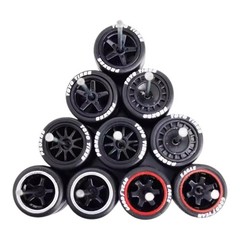5 Sets 5 Style Rim Mix & 11mm Toyo/Goodyear Rubber Tires For 1/64 Hot Wheel Swap