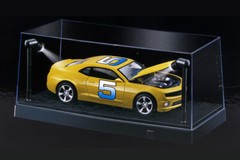 Collectible Display Case w. LED lights & Riser for 1/24 Diecast Model car BLACK