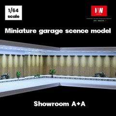 Diorama 1:64 Garage Scene Model with LED Lighting Parking Lot Display Case US