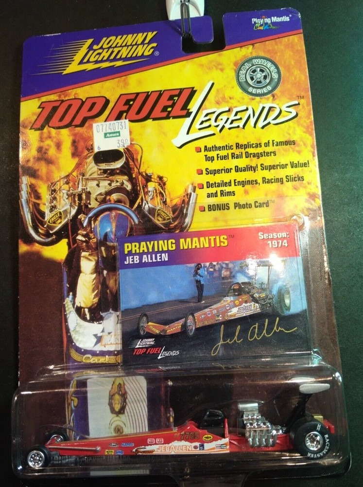 1998 JOHNNY LIGHTNING TOP FUEL LEGENDS Praying Mantis Jeb Allen Season 1974