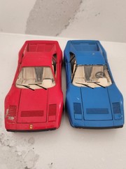 VINTAGE 1984 FERRARI SCALA 1:34 SCALE. GTO Red & Blue Lot Of 2 MADE IN ITALY