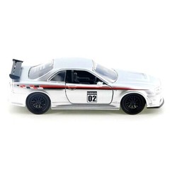99140-DP1. JADA HARD TOP. 2002 NISSAN SKYLINE GT-R. 1/32. SILVER. DIECAST CAR.