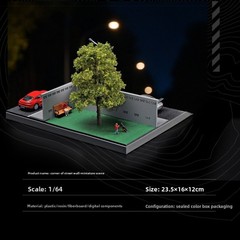 1/64 Diorama Garage Model LED Lighting Corner Parking Lot Scene Display Case US
