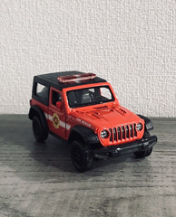 JEEP WRANGLER RUBICON FIRE DEPT CHIEF 1/36 CAR 911 RESCUE METAL 4×4 OFF ROAD SUV