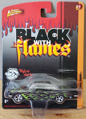 Johnny Lightning Forever 64 1959 Chevy Impala Black with Flames Diecast 1:64