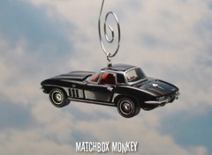 1965 Tuxedo Black Corvette 1/64 Christmas Ornament Chevrolet 427 Adorno Chevy